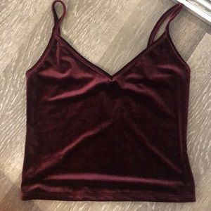 Velvet long line crop top